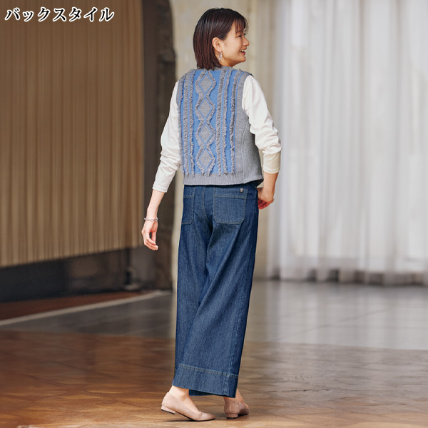 後ろフリンジデザインベスト
