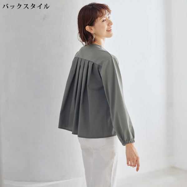 異素材使い箔プリントプルオーバー
