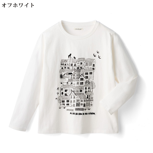 ネコちゃん達の街のプリントTシャツ