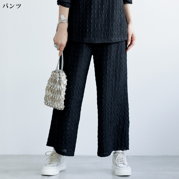 肩ボタン付リラックスジャージーセットアップ