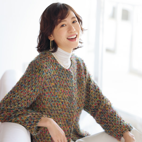 彩りファンシーツィードジャケット
