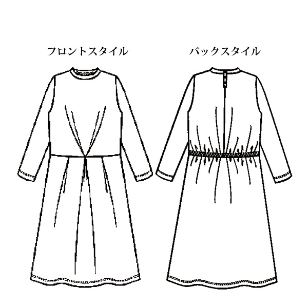 ボタニカルプリントジャージーワンピース