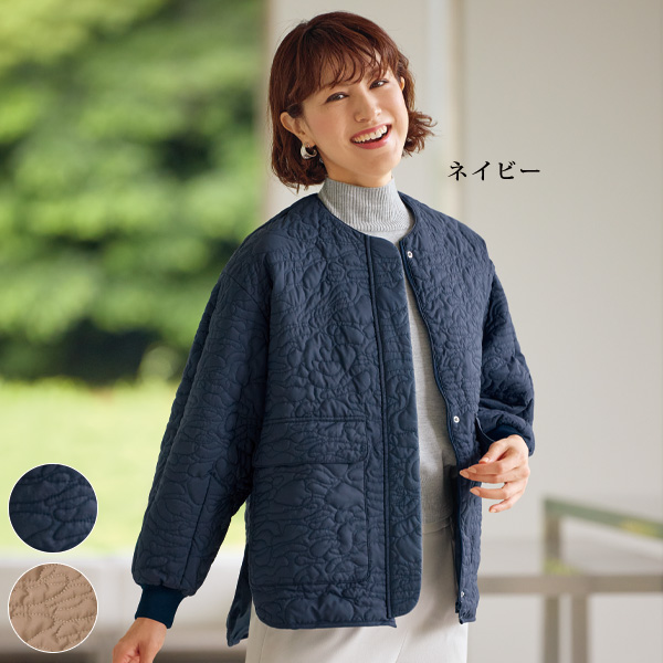 中わた入りキルティングコート