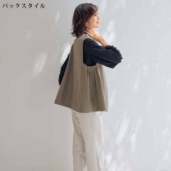 サイドタックデザインジレ 大きいサイズ M L LL 3L