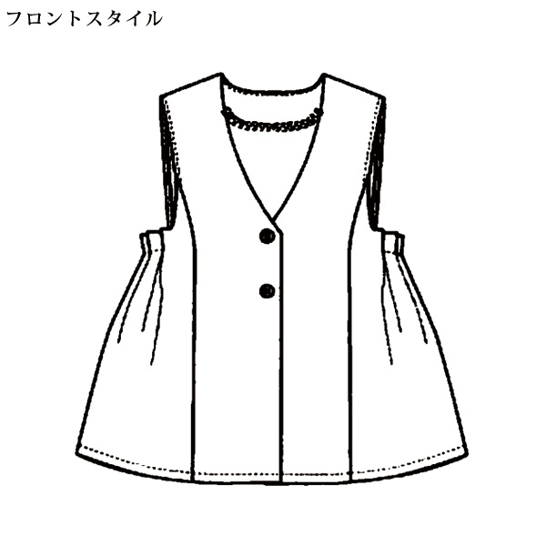 サイドタックデザインジレ 大きいサイズ M L LL 3L