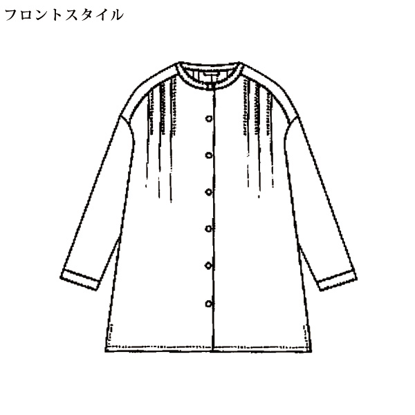 ダマスク柄プリントシャツチュニック