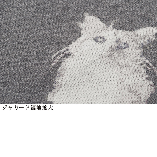 ネコ柄ジャカードセーター