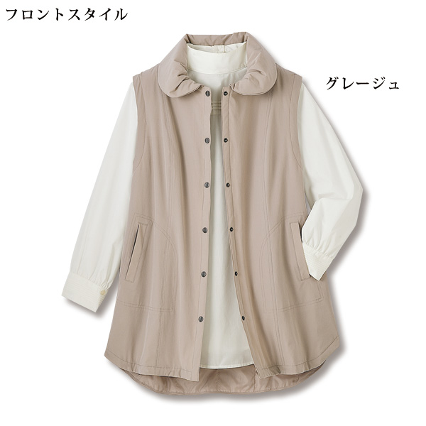 バックデザイン中わた入りベスト 大きいサイズ M L LL 3L