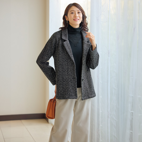 裏起毛テーラードジャケット 大きいサイズ M L LL 3L