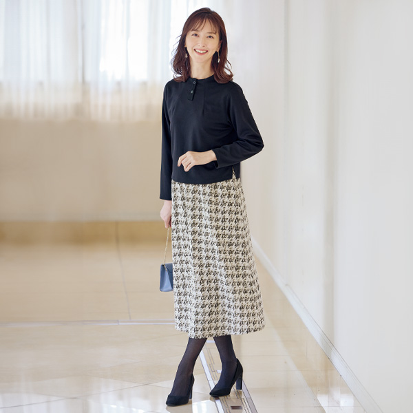 ラメジャカードドッキングワンピース 大きいサイズ M L LL 3L