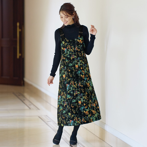 ゴブラン織ジャンパースカート 大きいサイズ M L LL 3L