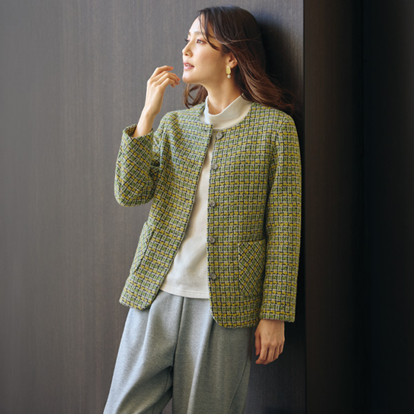 ウール＆カシミヤ混テーパードパンツ 大きいサイズ M L LL 3L