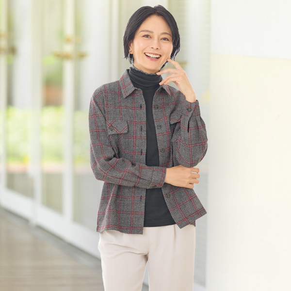 100％ウールガーゼシャツジャケット 大きいサイズ M L LL 3L