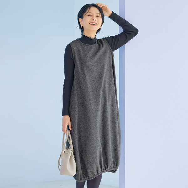 ツイードコクーンワンピース