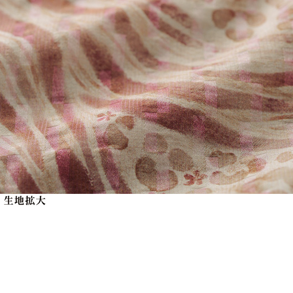 総プリントジャカードブラウス 大きいサイズ M L LL 3L