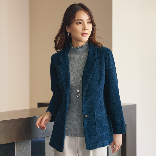 変わり織微起毛テーラードジャケット