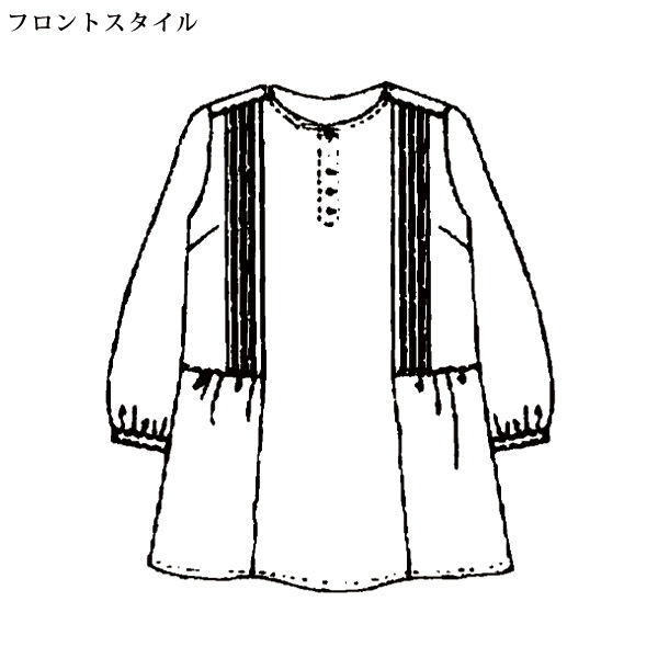 ピンタック入り小花プリントチュニック