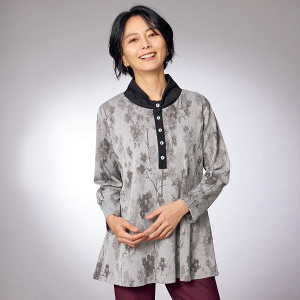 花柄ジャカードチュニック