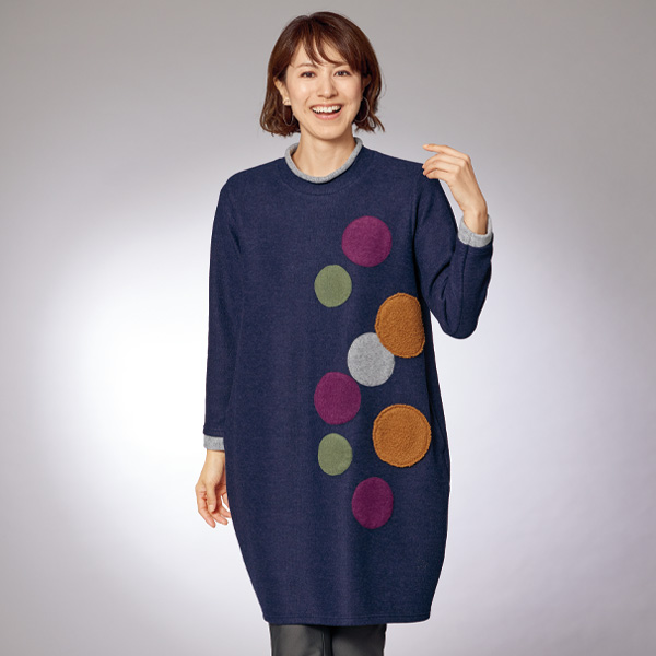 カラフルドットチュニックワンピース