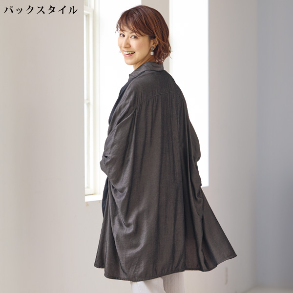 配色ビッグシャツチュニック