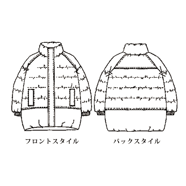 配色切替えダウンコート
