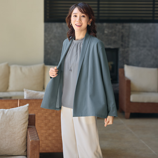 ジャージー素材トッパーアンサンブル