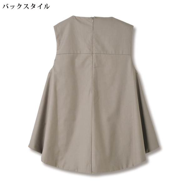 表裏配色キーネックフレアベスト