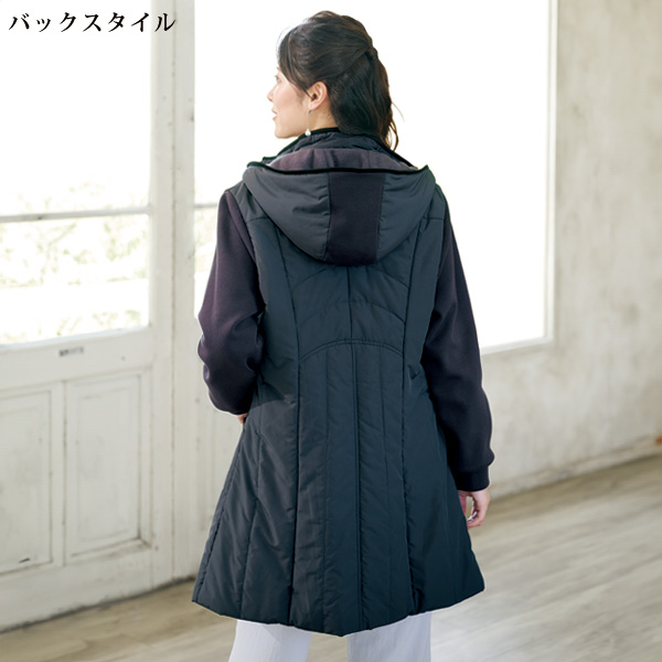 蓄熱中わた×裏起毛切替えコート