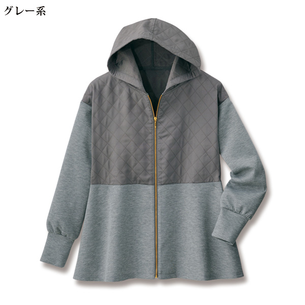 キルト切替えジャケット