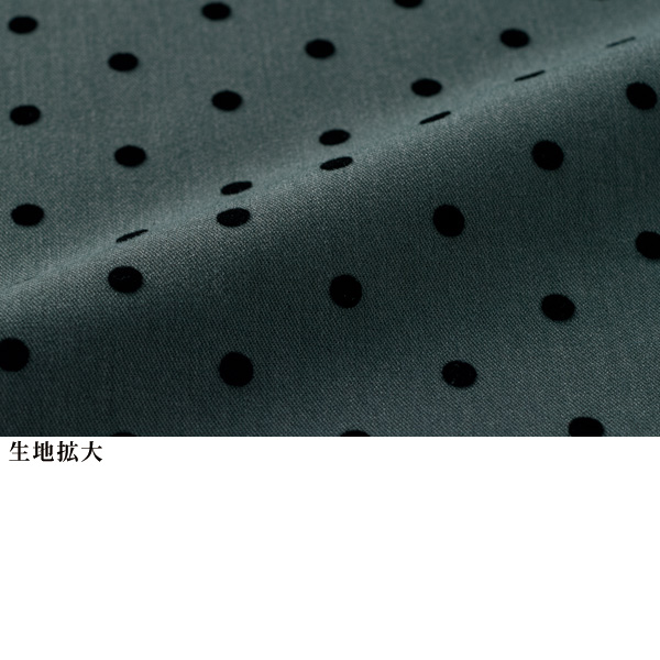 フロッキードットシャツブラウス