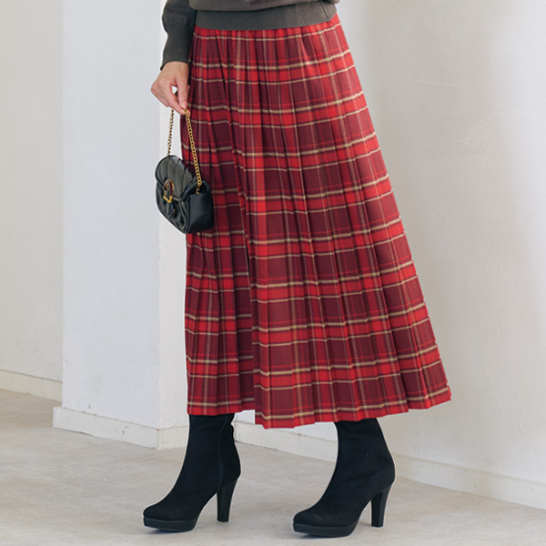 チェック柄プリーツスカート