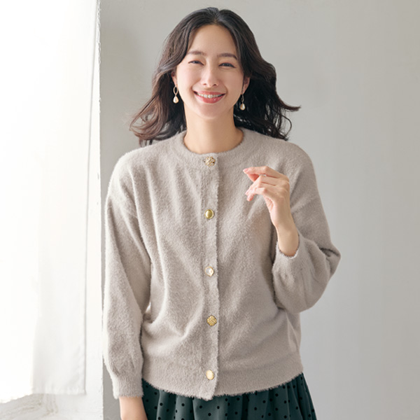 いろいろボタンシャギーカーディガン