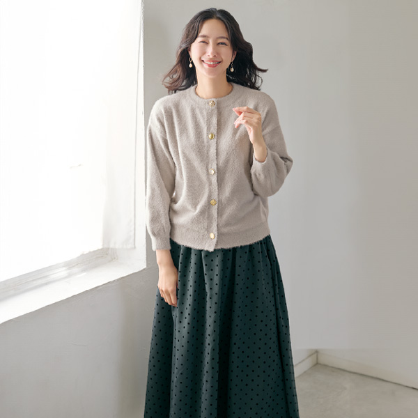 いろいろボタンシャギーカーディガン