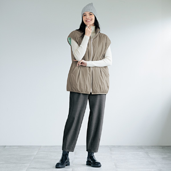 表＆裏配色中わた入りゆるっとベスト