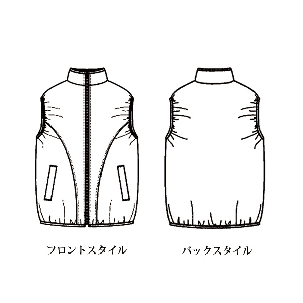 表＆裏配色中わた入りゆるっとベスト
