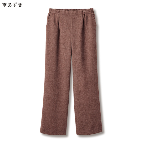 ツイード表起毛セミワイドパンツ 大きいサイズ M L LL 3L