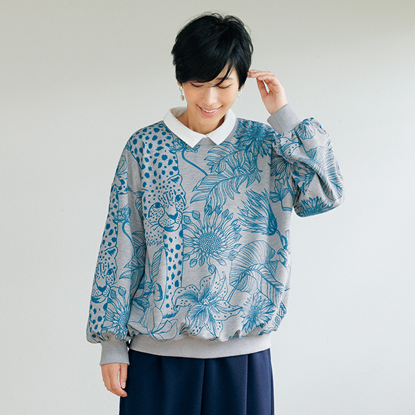 イラストプリントゆるっとトレーナー