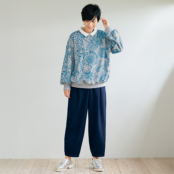 イラストプリントゆるっとトレーナー