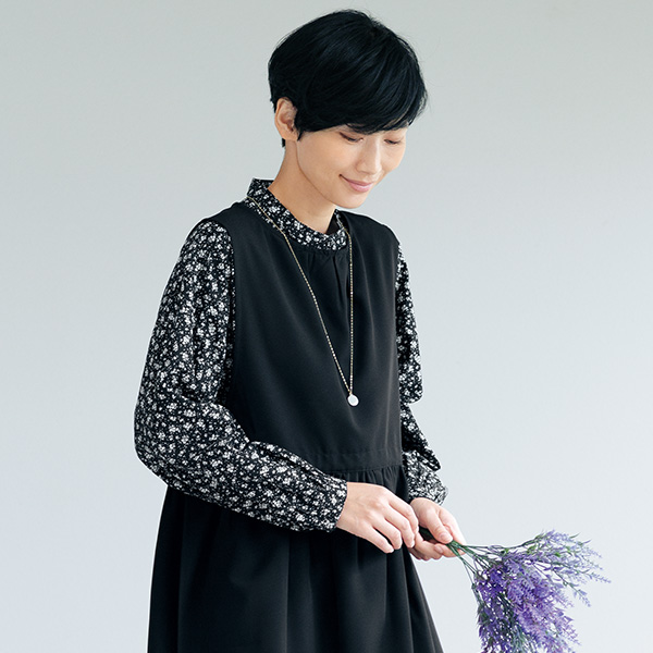 イスタイーレ サイドオープン エプロン風ワンピース ista-ire