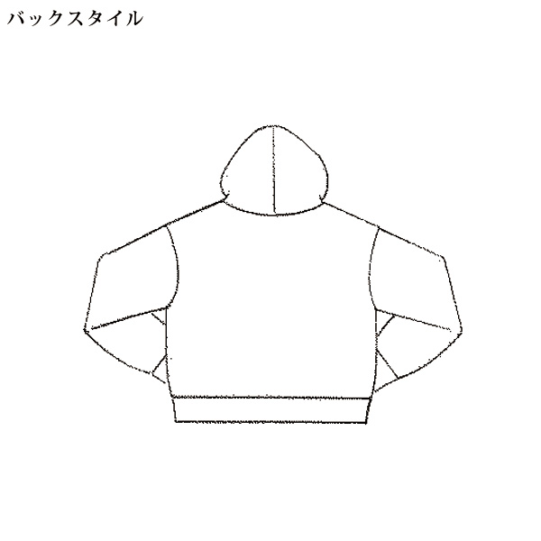 箔プリント裏毛パーカー