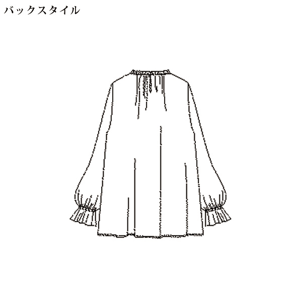 胸元シャーリングブラウス