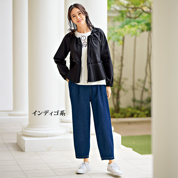 風通すデニムコクーンパンツ 大きいサイズ M L LL 3L