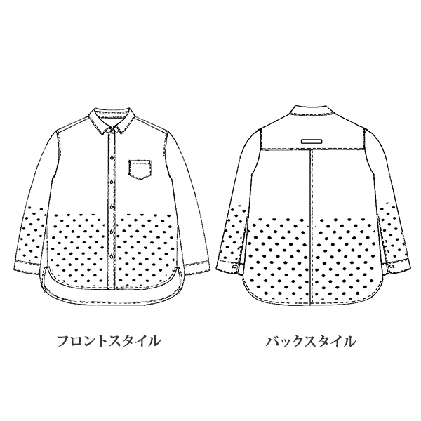 花柄ジャカード水玉フロッキーブラウス