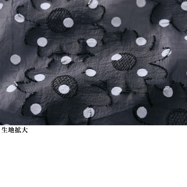 花柄ジャカード水玉フロッキーブラウス