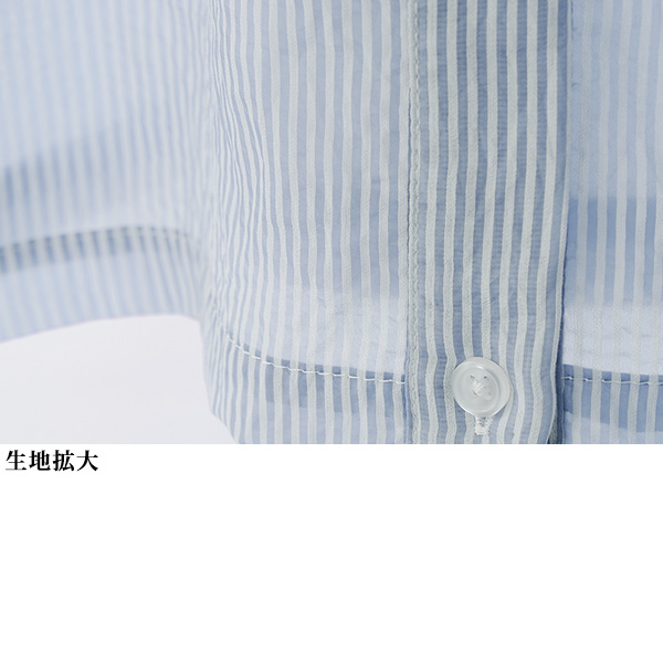 シアーストライプ フーディシャツ