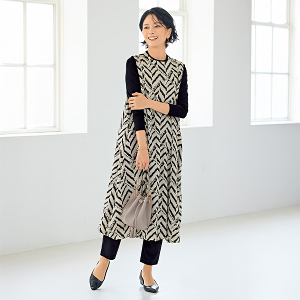 プリントコクーンジャンパースカート