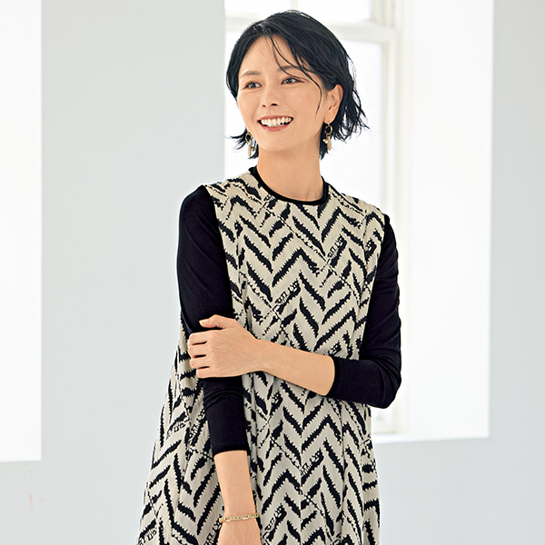 プリントコクーンジャンパースカート