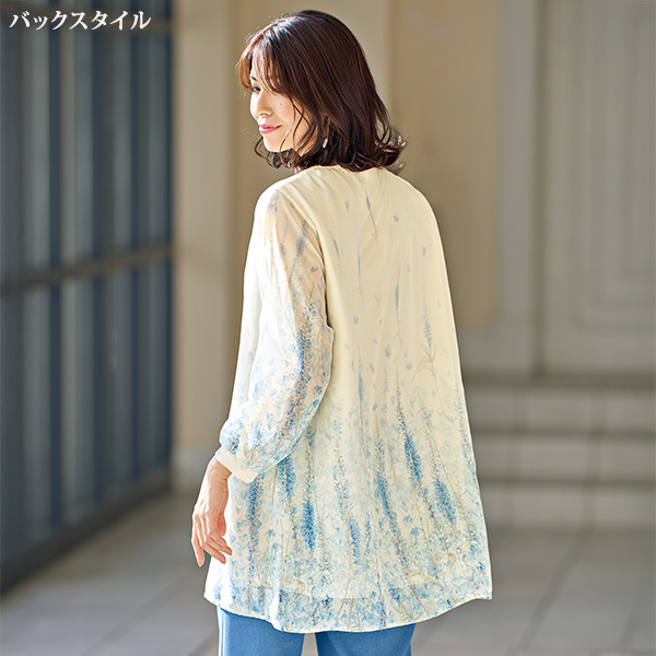 パネルプリントシフォンチュニック