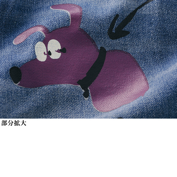 イラストペイントデニムパンツ