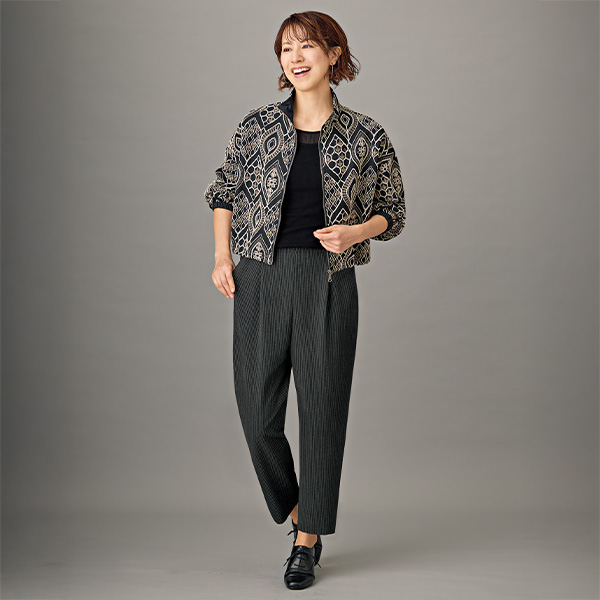 総刺しゅうジップアップジャケット